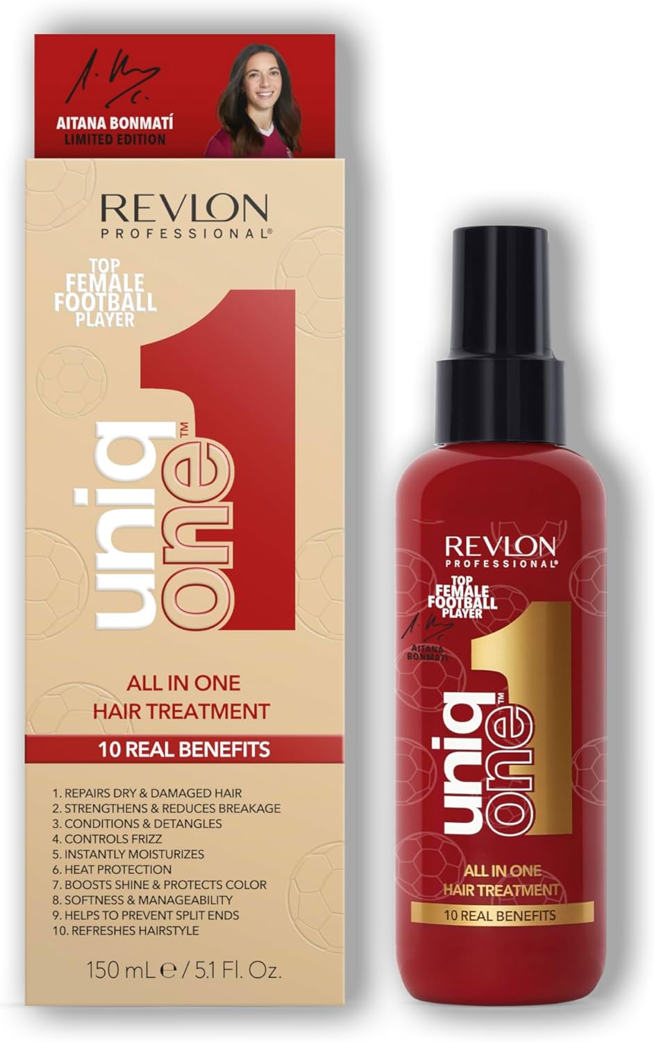 REVLON PROFESSIONAL UniqOne All in One Thermal Hair Protector, Deep Hydration Hair, Spray Treatment Without Rinse, Detangling Hair Women, 150 ml
