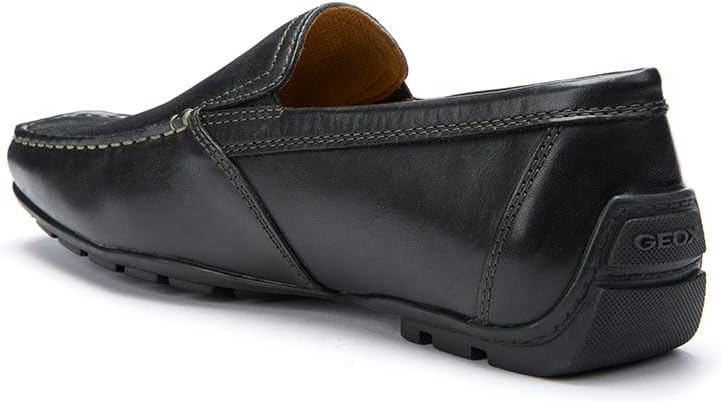 Geox U Moner V Loafers for Men, Black/White, 43.5 EU