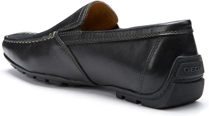 Geox U Moner V Loafers for Men, Black/White, 43.5 EU