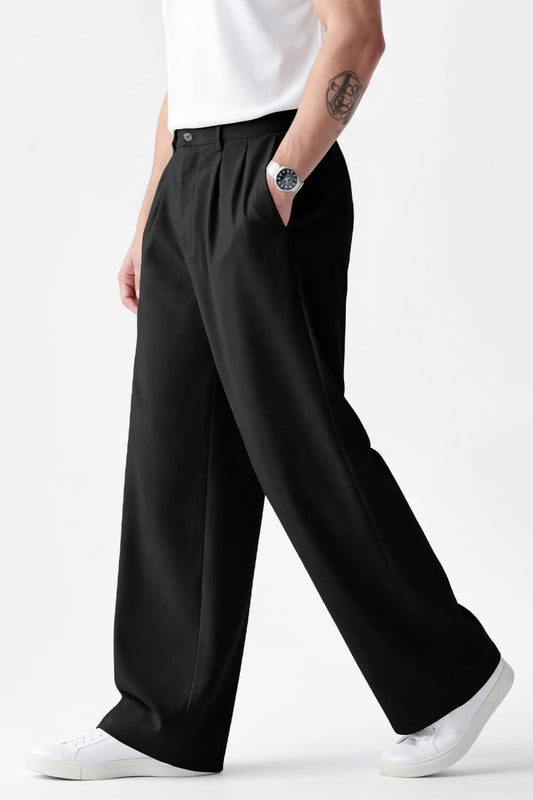 Heyfanee Men's Wide Chino Pants Casual Dress Pants for Men Elastic Waist