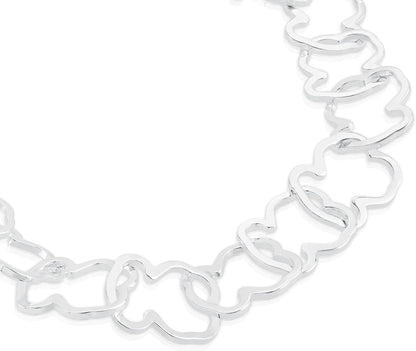 TOUS Sterling Silver Bracelet for Women with Bear Motif in Carousel 1.2 cm, Length 19 cm, Classic and Elegant, Carousel Collection