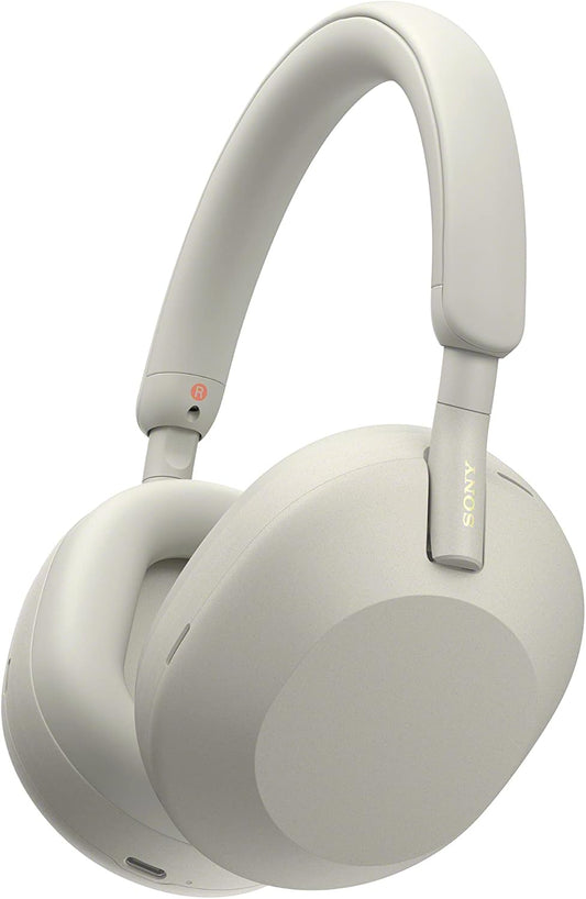 Sony WH-1000XM5 Noise Cancelling, Bluetooth On-Ear Headphones, Crystal Clear Calls, Hi-Res, 30h Battery, Quick Charge, Includes Hard Case, iOS, Android - Silver