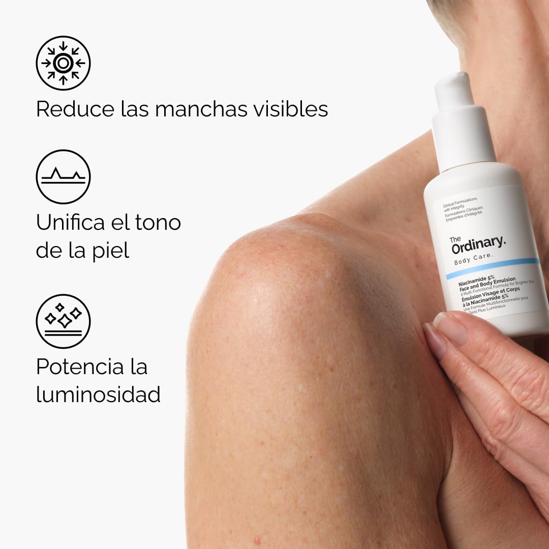 The Ordinary Niacinamide 5% Face and Body Emulsion, Facial and Body Emulsion with Niacinamide, Corrector for Dark Spots and Skin Tone, 100 ml