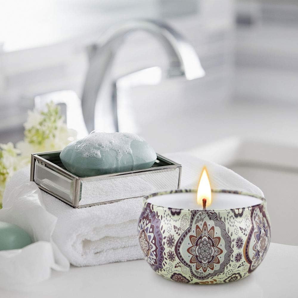 Scented Candles Gift for Women, 9 Pack Decorative Scented Scented Candles, Soy Wax Natural Candle, 9 x 70 g Aromatherapy Candle Gift Set for Birthdays, Parties, Christmas, Friend and Mother