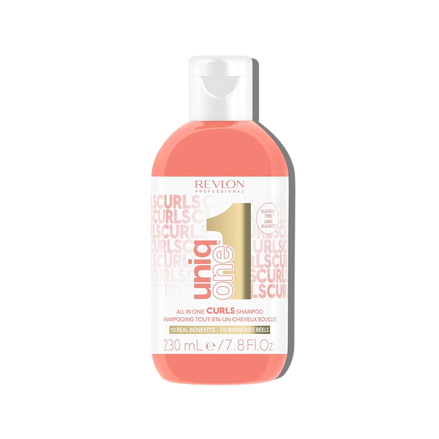 REVLON PROFESSIONAL UniqOne All in One Curls, Nourishing Shampoo for Curls, Moisturizes and Defines Curly or Wavy Hair, Hair Care with Anti-Frizz Effect and Vegan Formula, 230 ml