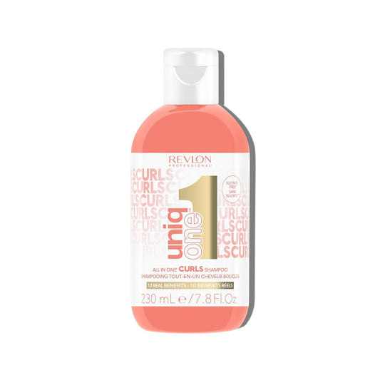 REVLON PROFESSIONAL UniqOne All in One Curls, Nourishing Shampoo for Curls, Moisturizes and Defines Curly or Wavy Hair, Hair Care with Anti-Frizz Effect and Vegan Formula, 230 ml