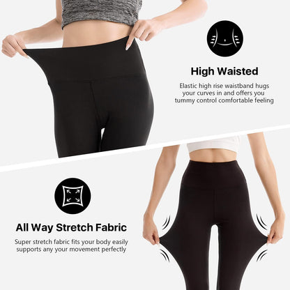 SINOPHANT Women's High Waist Sports Leggings, Opaque Tummy Control Leggings, Elastic Leggings, Women's Dress Leggings, Buttery Soft