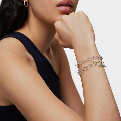 TOUS Sterling Silver Bracelet for Women with Bear Motif in Carousel 1.2 cm, Length 19 cm, Classic and Elegant, Carousel Collection