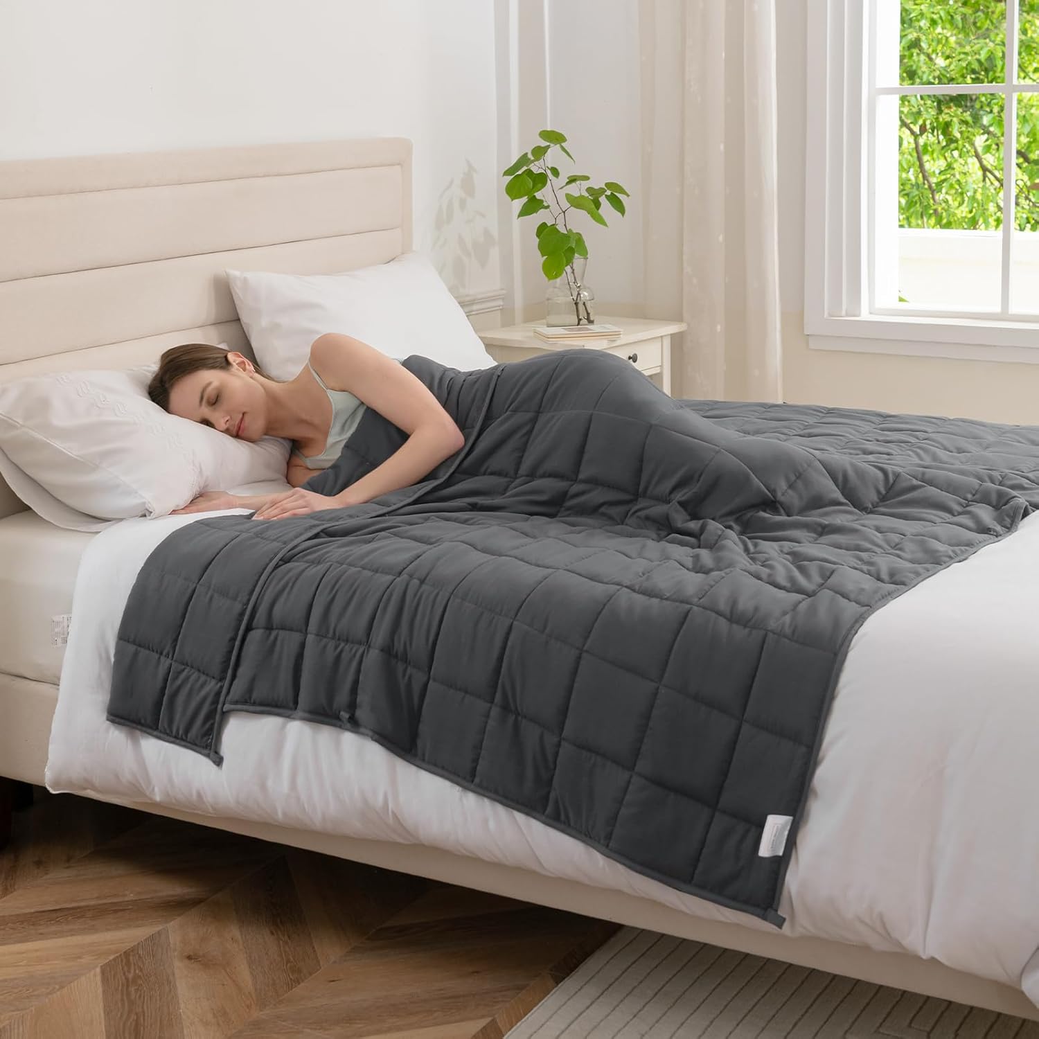 Good Nite Weighted Blanket Weighted Blanket for Adults Stress Relief Weighted Blanket for Calm Senses (Grey, 6kg, 125x180cm)