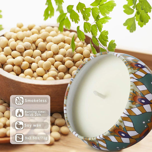 Scented Candles Gift for Women, 9 Pack Decorative Scented Scented Candles, Soy Wax Natural Candle, 9 x 70 g Aromatherapy Candle Gift Set for Birthdays, Parties, Christmas, Friend and Mother