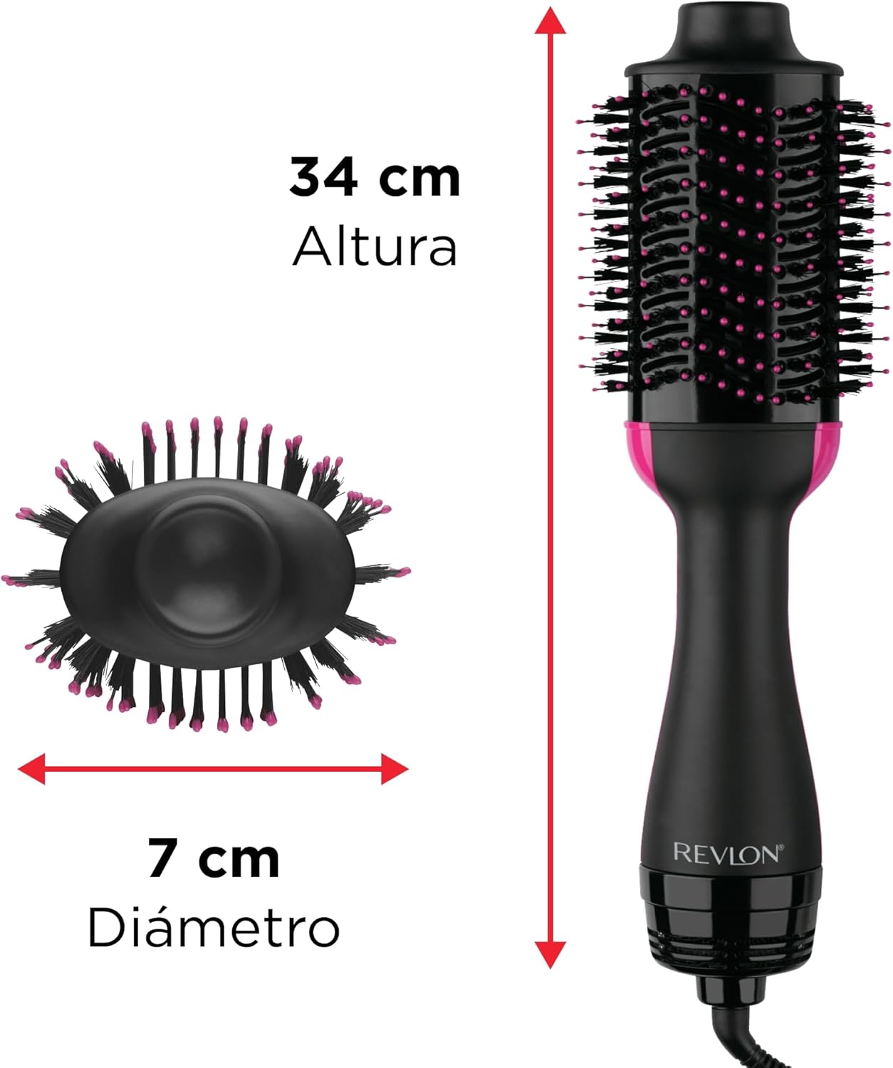REVLON Salon One-Step Dryer and Volumizer with Sectioning Comb Included - 3 Heat Settings and 2 Speeds, Ceramic Coating, Ergonomic Handle, Original with Comb