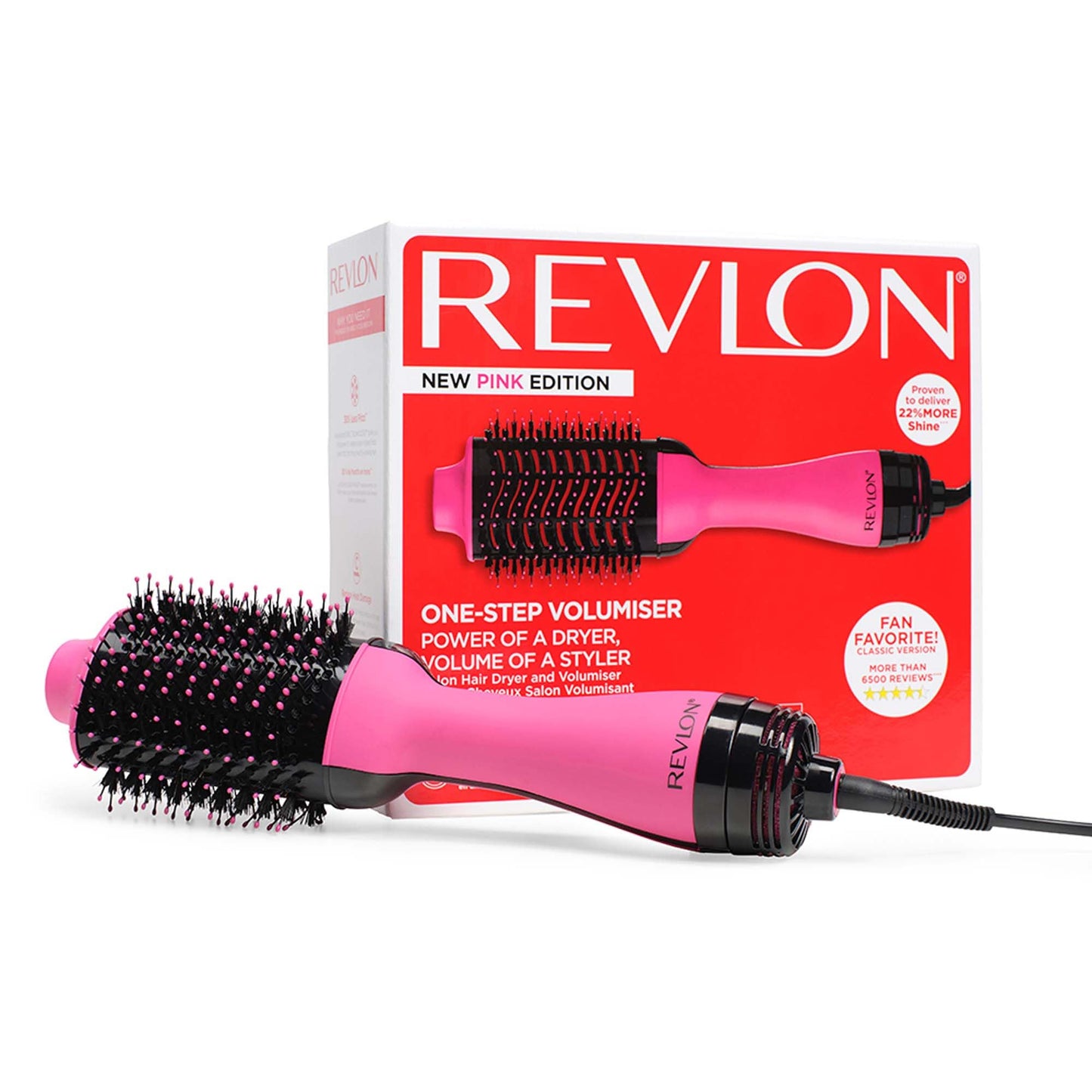 REVLON Salon One-Step Dryer and Volumizer with Sectioning Comb Included - 3 Heat Settings and 2 Speeds, Ceramic Coating, Ergonomic Handle, Original with Comb
