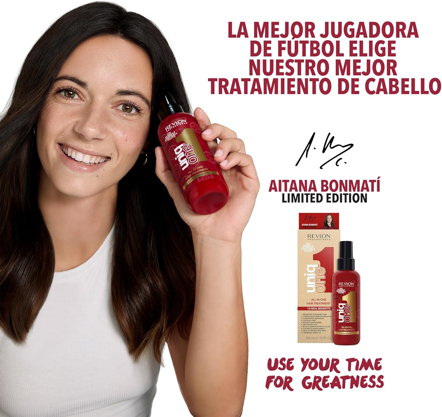 REVLON PROFESSIONAL UniqOne All in One Thermal Hair Protector, Deep Hydration Hair, Spray Treatment Without Rinse, Detangling Hair Women, 150 ml