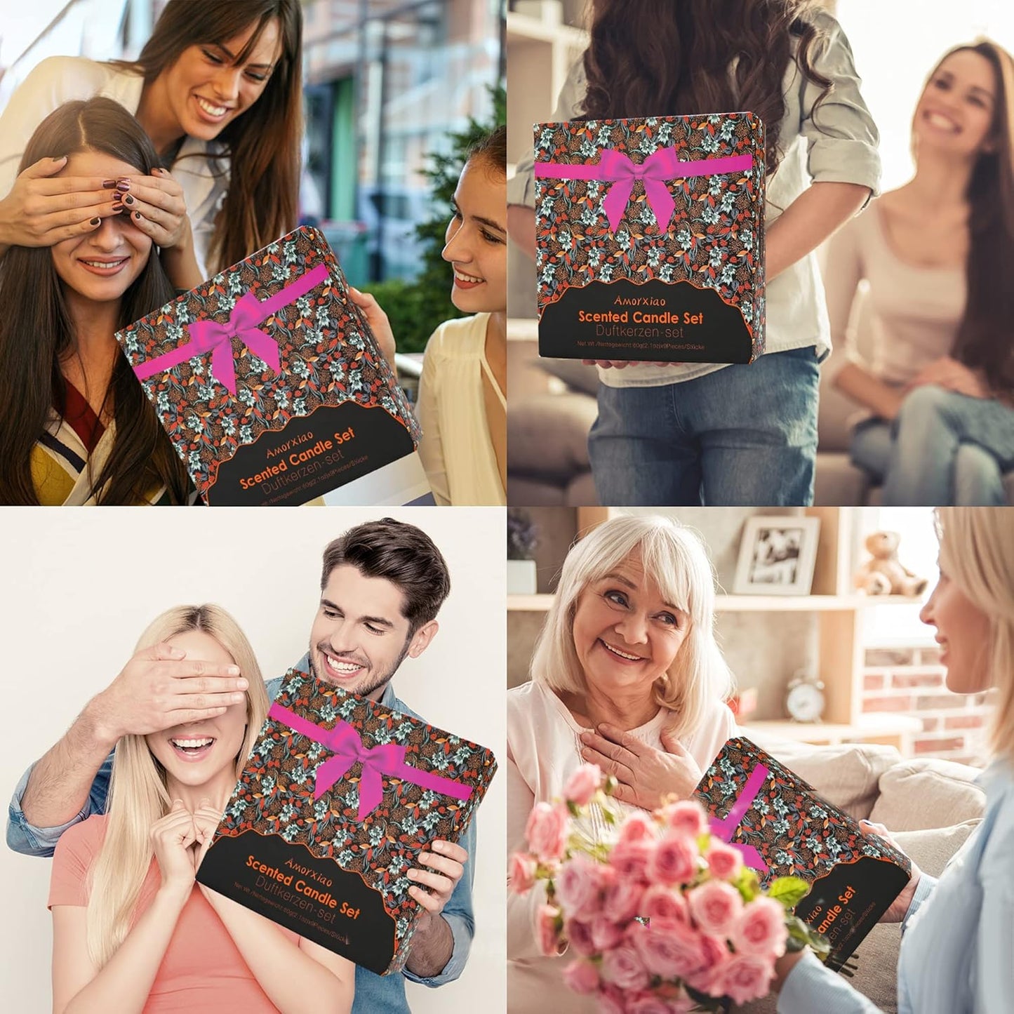 Scented Candles Gift for Women, 9 Pack Decorative Scented Scented Candles, Soy Wax Natural Candle, 9 x 70 g Aromatherapy Candle Gift Set for Birthdays, Parties, Christmas, Friend and Mother