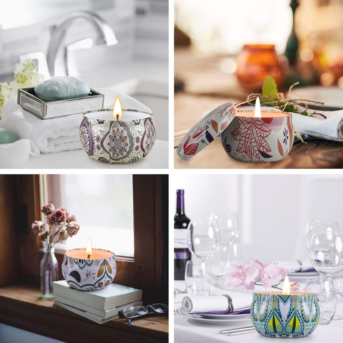 Scented Candles Gift for Women, 9 Pack Decorative Scented Scented Candles, Soy Wax Natural Candle, 9 x 70 g Aromatherapy Candle Gift Set for Birthdays, Parties, Christmas, Friend and Mother