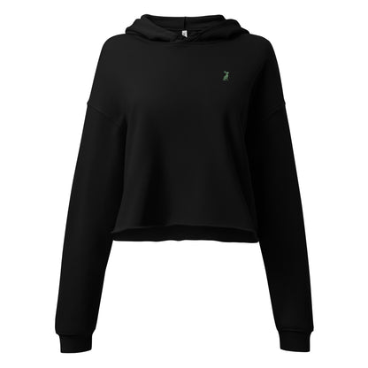 Sudadera KÖNE cropped negra con capucha y logo bordado tono sobre tono, corte moderno y limpio.