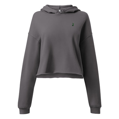 Sudadera KÖNE cropped color tormenta con capucha y logo bordado tono sobre tono, corte moderno y limpio.