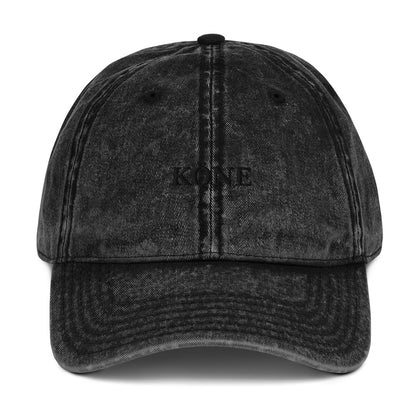 Gorra KÖNE vintage granate con logo bordado, diseño dad cap lavado
