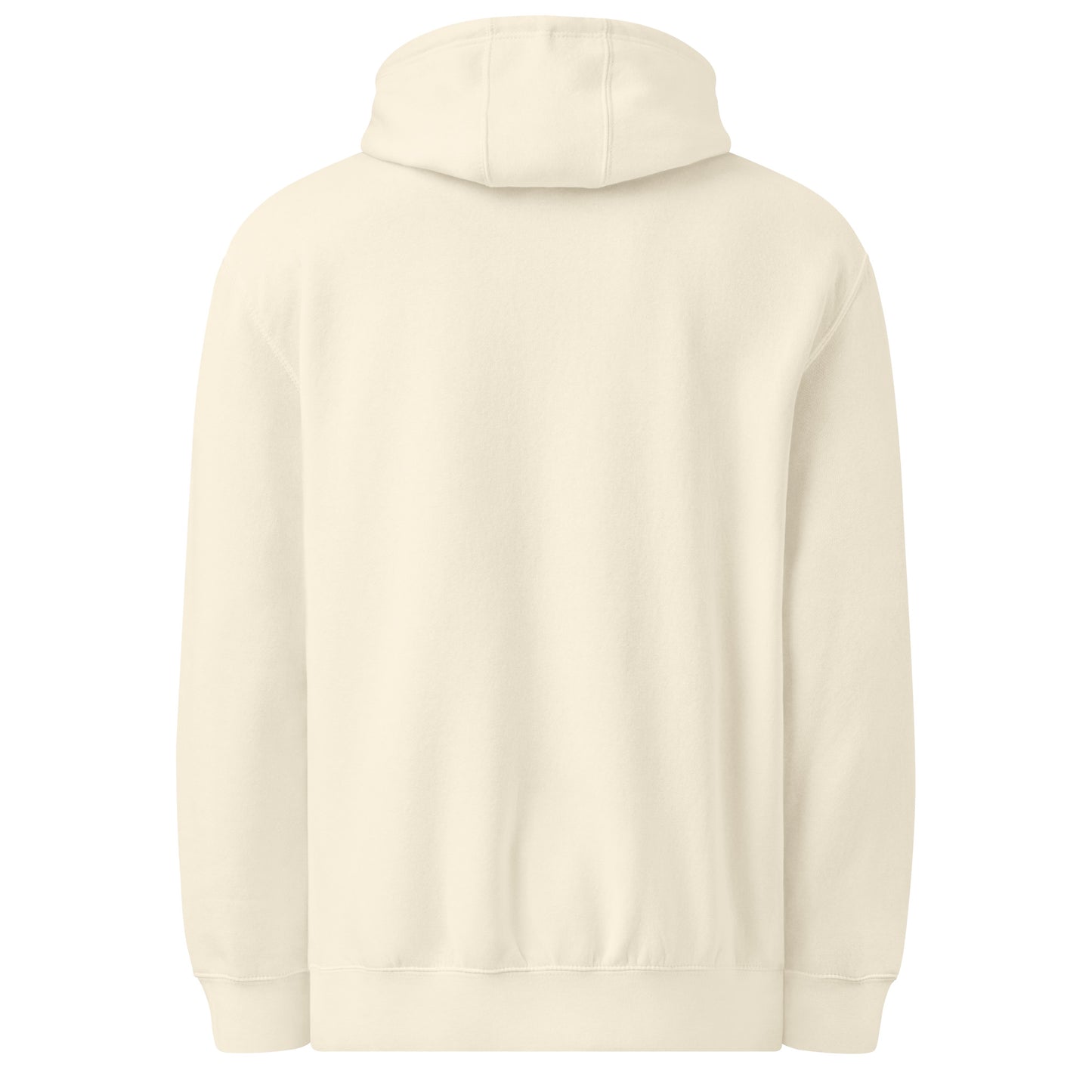 Vista trasera de la sudadera KÖNE premium con cuello alto y textura suave.