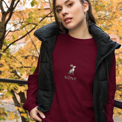 Camiseta KÖNE unisex color burdeos en exterior