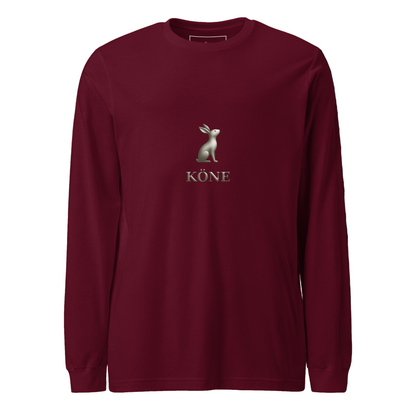 Camiseta KÖNE unisex color Granate con logo metálico 