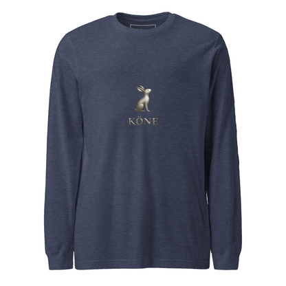 Camiseta KÖNE unisex color Healther Navy con logo metálico 